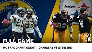 1994 AFC Championship: Junior Seau & Chargers take on Mighty Steelers | NFL Full Game