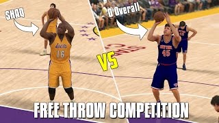 CAN SHAQ BEAT A 0 OVERALL PLAYER IN A FREE THROW CONTEST? NBA 2K17!