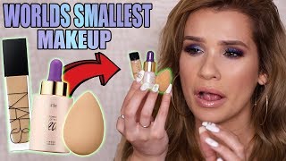 FULL FACE using TINY MAKEUP! | WORLDS SMALLEST PRODUCTS?!