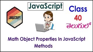 Math Object Properties Methods In JavaScript Training Videos Telugu 40 I JavaScript Tutorial