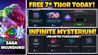 INFINITE MYSTERIUM!? NO PURCHASE LIMITS, FREE 7★ THOR TODAY + COLISEUM & INCURSIONS | MCOC