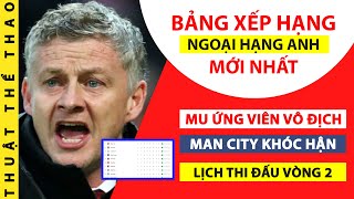 Bảng xếp hạng NGOẠI HẠNG ANH mới nhất | MU cười, Man City khóc | Lịch thi đấu vòng 2 Premier League
