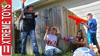 Soccer Ball Rescue! Nerf Battle With The Super Hero Kids!