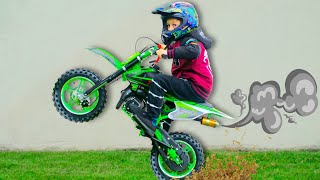 Artem ride on NEW PIT BIKE power wheels | Best Surprise for Kids