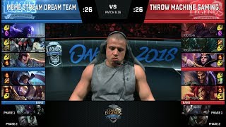 Meme Stream Dream Team vs Throw Machine Gaming | Streamer Show Match at S8 NA LCS 2018 Summer Finals