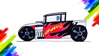 How to Draw a Hot Wheels Racing Car? - Hot Wheels Car Drawing - Hot Wheels Racing Car Drawing