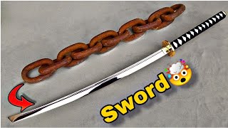Crafting a WAKIZASHI Sword from Rusty Iron Chain