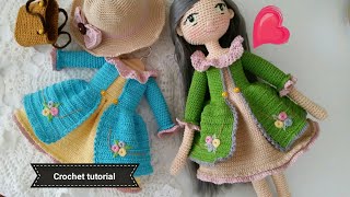 How to crochet pretty Lady dresses / doll clothes