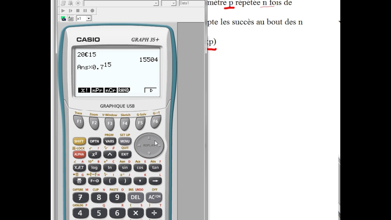 Loi Binomiale Et Calculatrice CASIO Graph35+ - YouTube