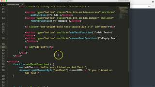 JS for beginners, creating the remove text function [2/25]