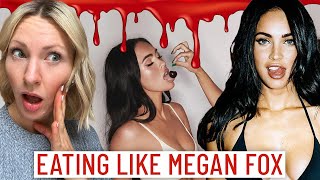Dietitian Eats Like MEGAN FOX for a Day (5 Factor Weight Loss Diet plus …. MGK's BLOOD?!)