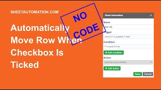 Automatically move row when checkbox is ticked