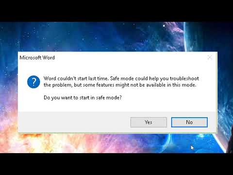 (РЕШЕНО) Microsoft Word не удалось запустить в прошлый раз Безопасный режим может помочь устранить проблему