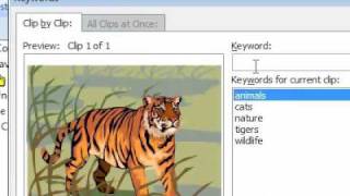 How to add keywords to a clip in the Microsoft Word clip organizer