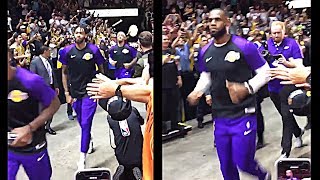 LeBron & Lakers Take The Court & Get Huge Ovation From The Crowd