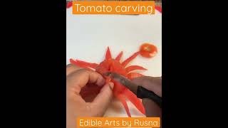 Simple and Easy Beautiful Tomato Flower _ Decoration Carving Garnish _ Tomato carving flower