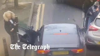 Moment a police officer is hit by car during drug deal sting operation