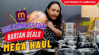 Best Stainless Steel Bartan Utensils Mega Haul | Affordable & Quality Steel Products Haul Unboxing