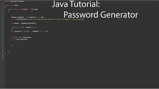 Java Tutorial: Password Generator