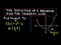 Find the Equation of a Tangent Line Using the Definition of a Derivative Find the Equation of a Tangent Line Using the Definition of a Derivative