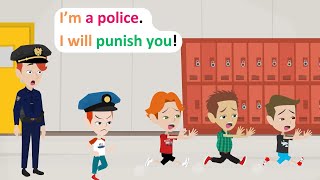 Lucas becomes a police - English Comedy Animated - Lucas English