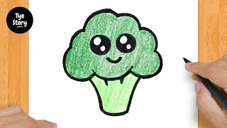 #51 How to Draw a Cute Broccoli - Easy Drawing Tutorial