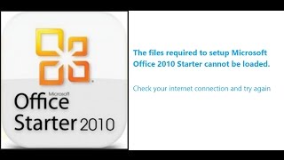 Office 2010 Starter Install - No Internet Connection Fix