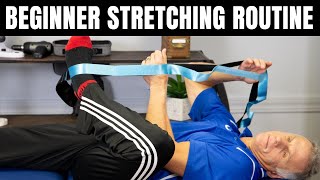 Beginner Stretch Routine in Bed Using A Stretch Strap (10 Stretches)