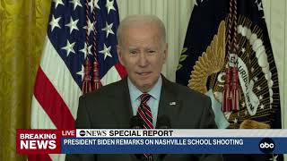 Biden delivers remarks following mass shooting at Nashville school
