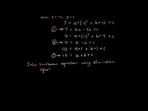 How to find the equation of a parabola given some points How to find the equation of a parabola given some points