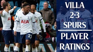 Aston Villa 2 Tottenham 3 (PLAYER RATINGS)