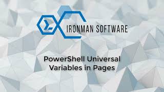 PowerShell Universal - Variables in Pages