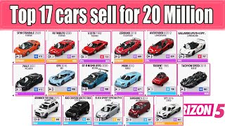 Top 17 cars sell for 20 Million in Forza Horizon 5
