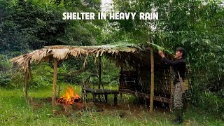 30 DAYS SOLO SURVIVAL CAMPING In RAIN : Building Bushcraft Survival Shelter, Fishing and Cooking