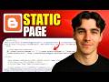 How To Create A Static Homepage On Blogger (Tutorial 2026)