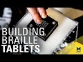 An affordable, refreshable Braille tablet that relies on microfluidics