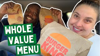 Ordering EVERYTHING on the Burger King Value Menu! [Taste Test]