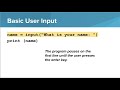 Python- User Input
