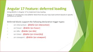 Angular 17 Feature defer loading | Deferrable views | Lazy loading components | Angular 17 Tutorial