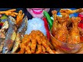 ASMR SPICY CHICKEN CURRY, FISH FRY, CHICKEN FEET CURRY, CHILI, RICE MUKBANG MASSIVE Eating Sounds