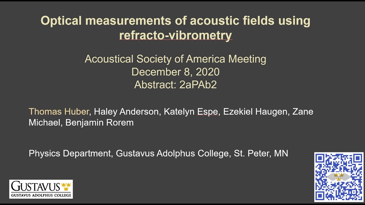 Optical Measurements Of Acoustic Fields Using Refracto Vibrometry Youtube