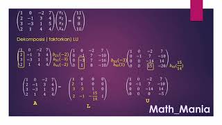 SISTEM PERSAMAAN LINIER DENGAN METODE DEKOMPOSISI LU
