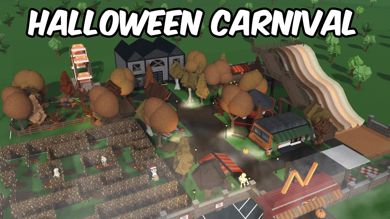 BUILDING A HALLOWEEN CARNIVAL In BLOXBURG - YouTube