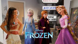 Princesses Rapunzel, Elsa and Moana in Once Upon a Studio 2023