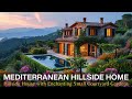 Rustic Mediterranean Homes: Hillside House Design With Tranquil Small Courtyard Garden Paradise