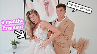 Trying On My Wedding Dress 4 Months Pregnant!!