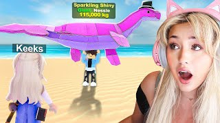 Gifting My GF The RAREST FISH in Roblox.. (FISCH)