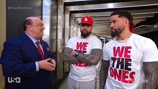 Paul Heyman prevents The Usos from talking to Roman Reigns - WWE RAW April 03, 2023