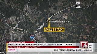 Driver wanted after chase, wreck in Wake County, sheriff’s office says