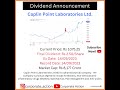 #dividend declared - Caplin Point Laboratories Limited #share #stock #trading #nifty #india #lab